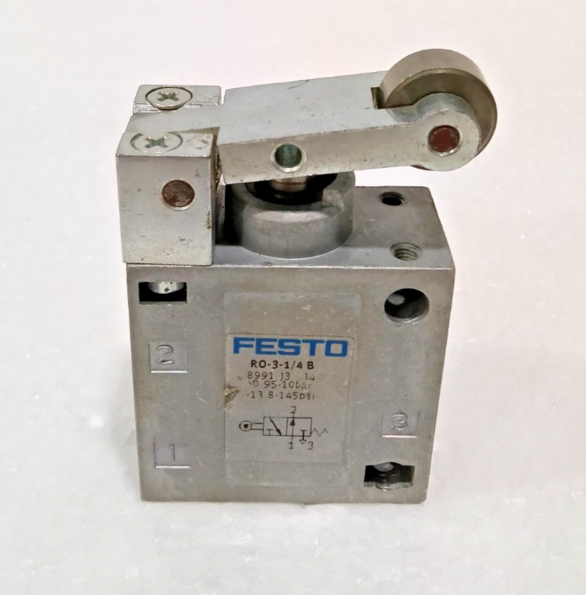 FESTO 89911314 R0-3-1/4 B PNEUMATIC PLUNGER LIMIT SWITCH VALVE 1/4 NPT