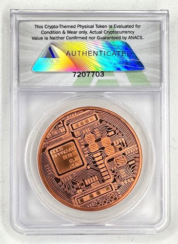 2012 Crypto Physical Bit Coin MJB Monetary Metals Authenticated By ANACS MS-70 - Picture 2 of 3
