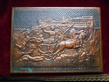 QUADRO BASSORILIEVO A SBALZO SU RAME GUERRA DI TROIA ACHILLE ETTORE