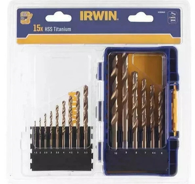 Irwin HSS Titan Metall Bohrer Set 15 Stück IRWIW3038501