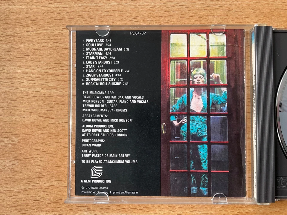 CD David Bowie - Ziggy Stardust … 1st Press RCA PD84702, Made in Germany sgut vg - Bild 4 von 4