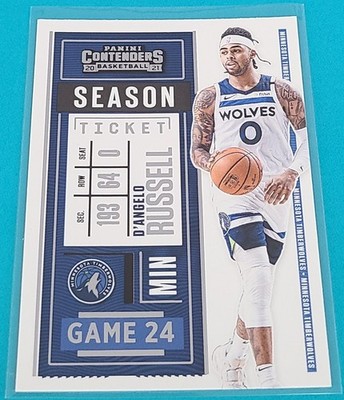 2020  Panini Contenders   #38 D'Angelo Russell Timberwolves Basketball Card P2