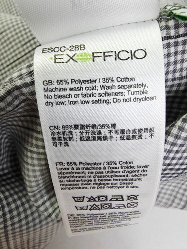Exofficio Insect Shield Size XL Men Black White Check Long Sleeve Logo Tag Shirt - Picture 5 of 12