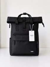 Roll Top Backpack Expandable Front & Side Pocket Multipurpose Black