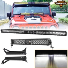 For Jeep Wrangler TJ 97-06 52" & 22" 5D-PRO LED Work Light Bar + Mount Bracket
