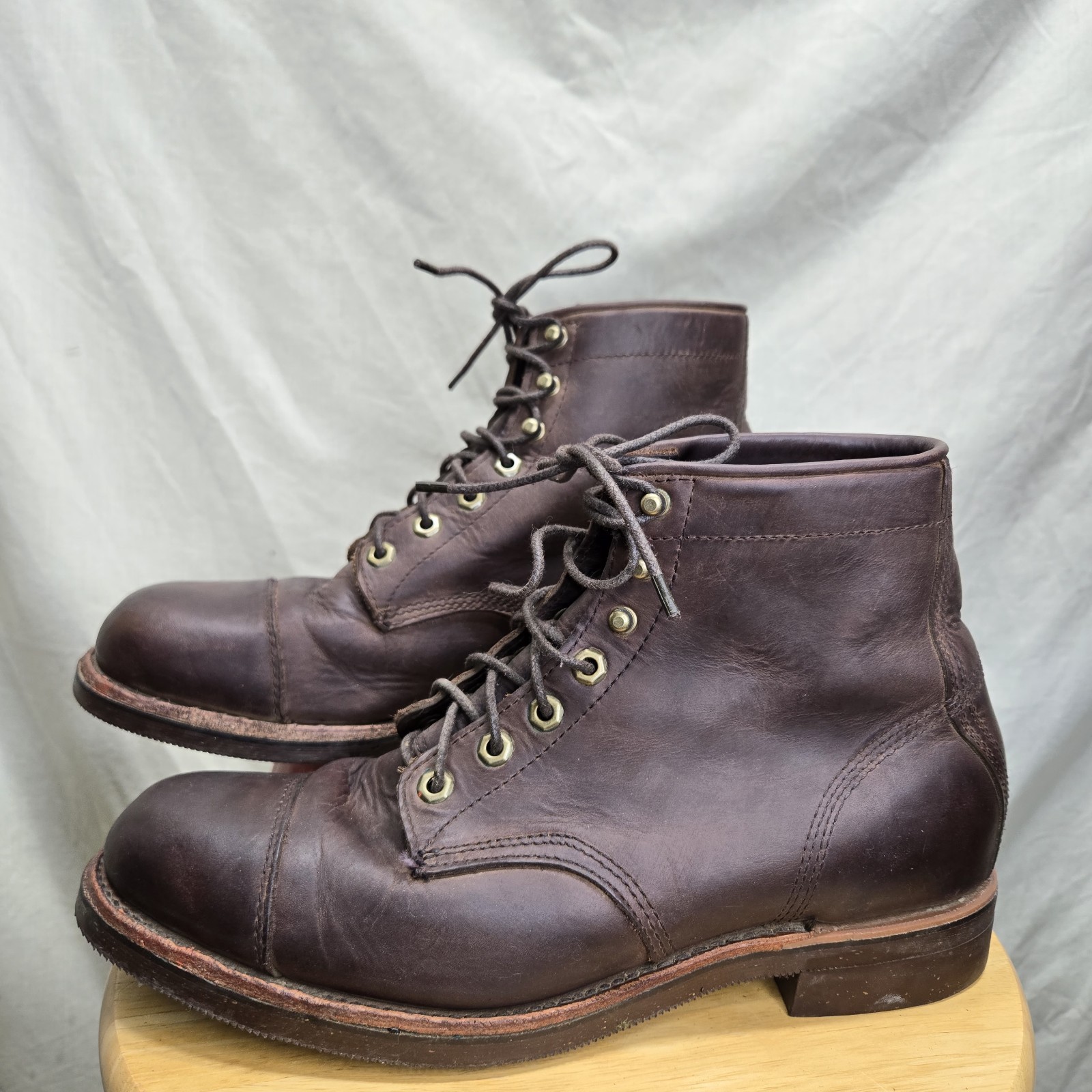Chippewa LL Bean Katahdin Engineer Boots Plain Toe Mens 11 D MADE IN USA VINTAGE