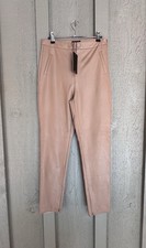 NWT Womens SHINESTAR Carmel Brown, Hi-Rise, Ankle Zip, Faux Leather Pants. Med