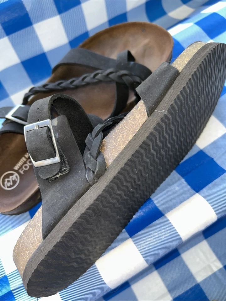 White Mountain Women's Sandals Black Leather, & Cork Footbed, Size 11 - Image 4 of 4