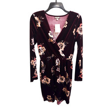 NWOT M Maroon with floral print Eyeshadow Dress