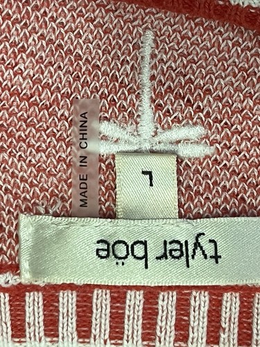 TYLER BOE PULLOVER KNIT SWEATER SIZE Large-Red/White G Floral-L Sleeve - Picture 9 of 9
