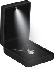 LETURE Classic Metal Glossy Jewelry Pendant 3.54 x 2.75 x 1.18 inches, Black 