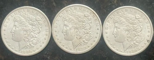 Lot of #3  188O-S  BU Silver Morgan Dollars. Winner gets all three.