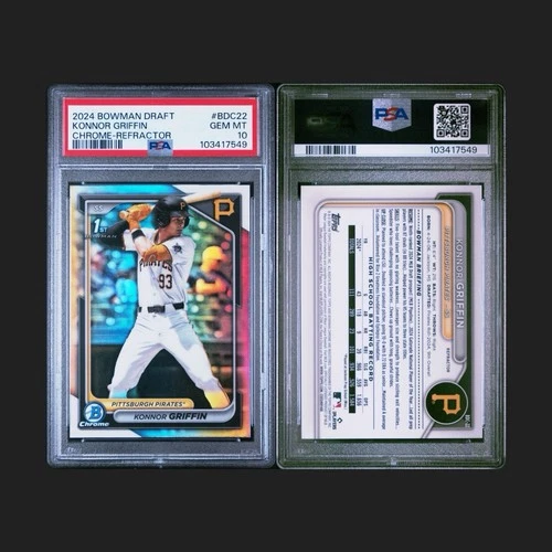Konnor Griffin 2024 Bowman Draft 1st Chrome REFRACTOR Rookie RC #BDC22 PSA 10