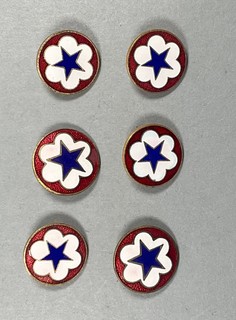 WW II Army Service Forces Pin Back DI DUI Unit Crest lot of 6