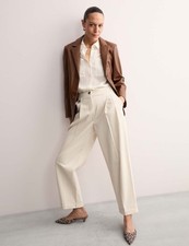 Marks & Spencer Womens White Straight Women Trousers - M&S