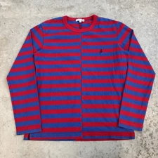 JW Anderson x Uniqlo Striped Long Sleeve Shirt Blue Red Asymmetrical Size Medium