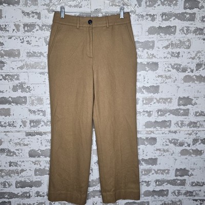 Rag & Bone Pants Womens 2 Brown Wool Stretch Straight Leg Ankle Crop Preppy