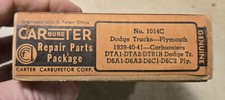 Nos Carter Carburetor Repair Parts Pkg 1014c 1939-41 Dodge Plymouth Truck Kit