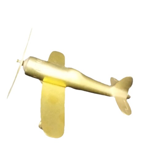 Vintage WW2 Trench Art Solid Brass Spitfire Moving Propeller Wheels Antique - Picture 4 of 6