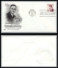 US FDC # 1860 20c Ralph Bunche   ArtCraft S.Cancel 1982, 9p8664
