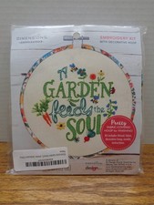 Dimensions Embroidery Kit w/ Decorative Hoop Frame Garden Verse Feeds the Soul