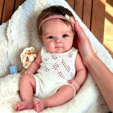 Anano Pełny silikon Reborn Baby Doll Dziewczyna-18 w realistycznym 18 cali, biały