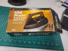 Black Decker Small Wonder Travel Iron F45D Steam Dry Folding Handle Compact