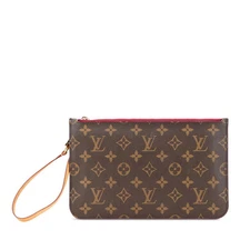 Louis Vuitton Monogram Neverfull GM Pouch M41180 Brown Pivoine PVC Leather Women