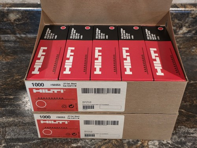 #ad 2 Boxes HILTI 2229027 DX Cartridge .27 cal 6.8 11 M10 2000 Total Shots Red $299.99