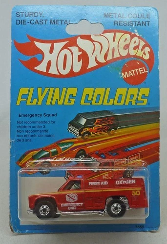 Hot Wheels Flying Colors Black Wall Wheels Emergency Squad Truck