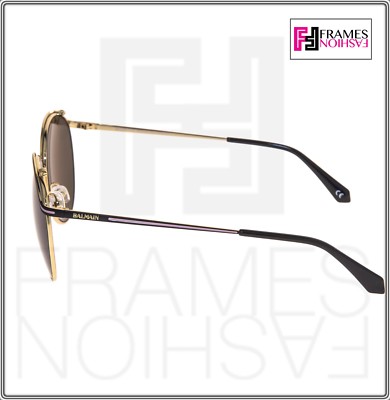 BALMAIN VERT NOIR 2529 Black Brown Gold Round Metal Mirrored  display picture 3