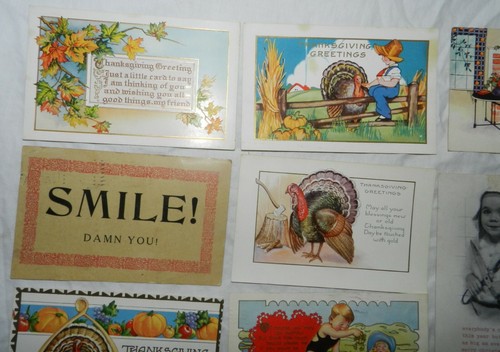 Lote de 11 postales vintage de tarjetas de felicitación, Acción de Gracias, San Valentín, Navidad - Imagen 2 de 6