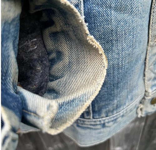 VTG LEE Storm Rider Denim Jacket Corduroy Collar USA 70s Chore Blanket Lined - Picture 11 of 24