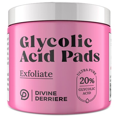GLYCOLIC ACID PADS, AHA Chemical Peel Pads for Wrinkles Acne Scars Melasma Spots