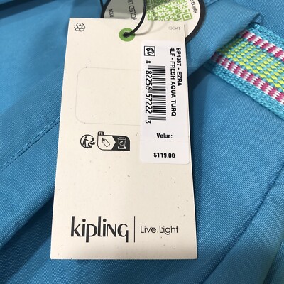 Kipling Aqua Turquoise Ezra Backpack | eBay display picture 1
