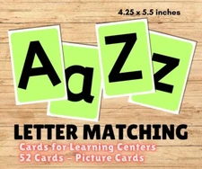 LETTER MATCHING - Cards For Learning Center Preschool 52 Cards Teaching supplies