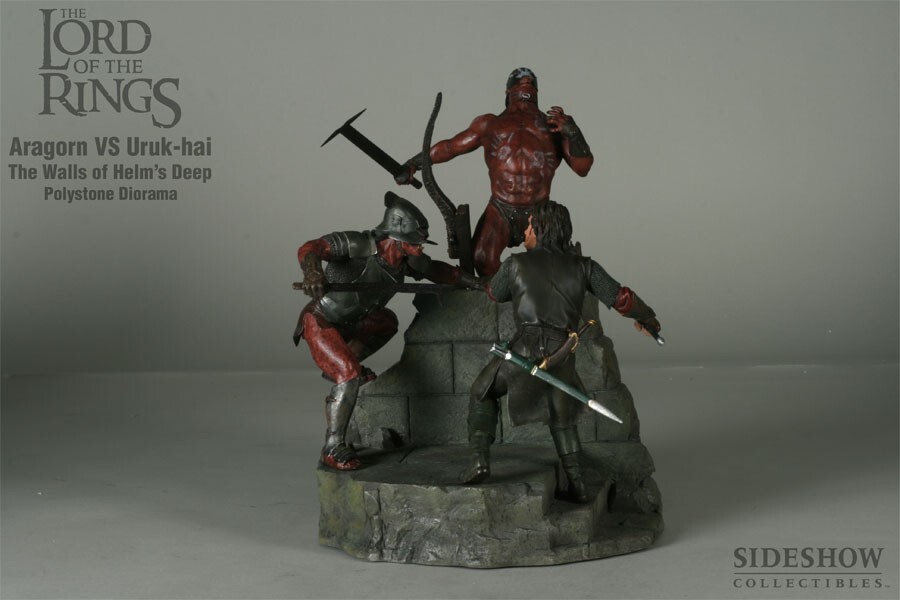 Sideshow ARAGORN vs URUK-HAI WALLS OF HELM'S DEEP DIORAMA Lord of