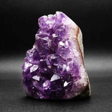 Amethyst geode raw half polished free form purple quartz crystal Brazil