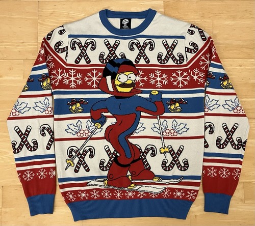 Medium 40" inch chest The Simpsons Ned Flanders Christmas Sweater Pullover Xmas