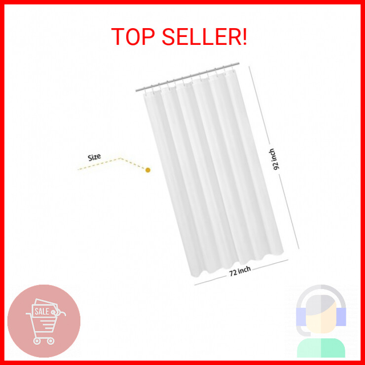 N&Y HOME Extra Long Fabric Shower Curtain or Liner 72 x 92 inch, Hotel