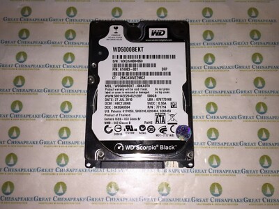 Western Digital WD5000BEKT-60KA9T0 2.5'' 500GB Scorpio Black SATA 7200RPM TESTED!