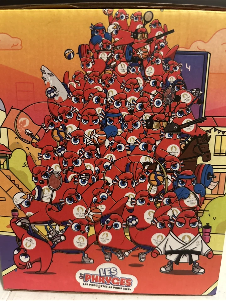 Estatuilla de monopatín mascota de los Juegos Olímpicos de París 2024 con licencia oficial 12,5 ¡RARA! Foto 3 de 4