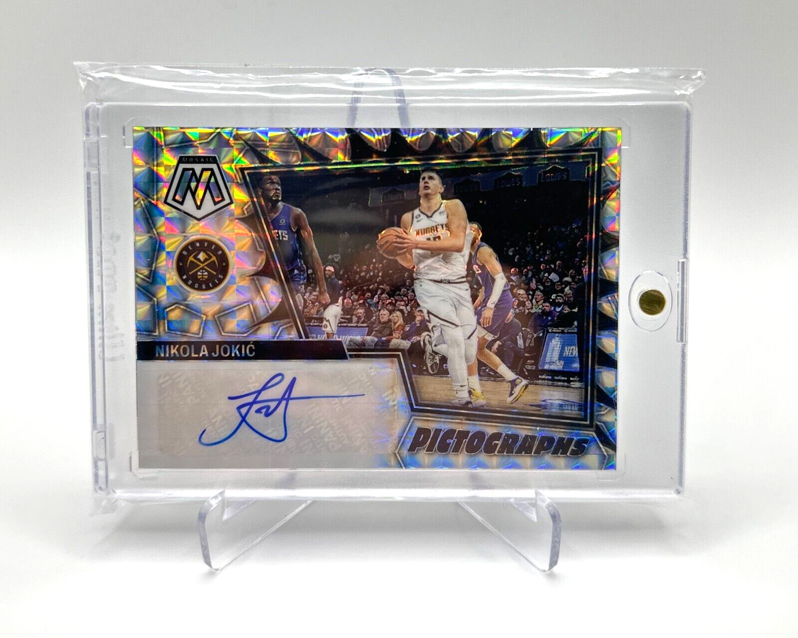 2022-23 Panini Mosaic NIKOLA JOKIC Auto Mosaic Prizm Pictographs Nuggets