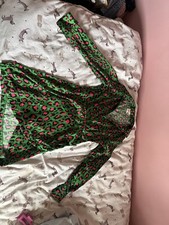 Dixie Green Leopard Print Dress Size Small