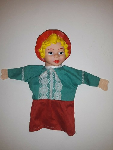 3 marionetas vintage con cuerpo de tela con cabeza de goma, rey, anciana, niña - Imagen 6 de 11