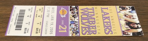 KEVIN GARNETT vs LOS ANGELES LAKERS AUTHENTIC FULL GAME TICKET 01-19-2005 WOLVES - 第 6/12 張圖片