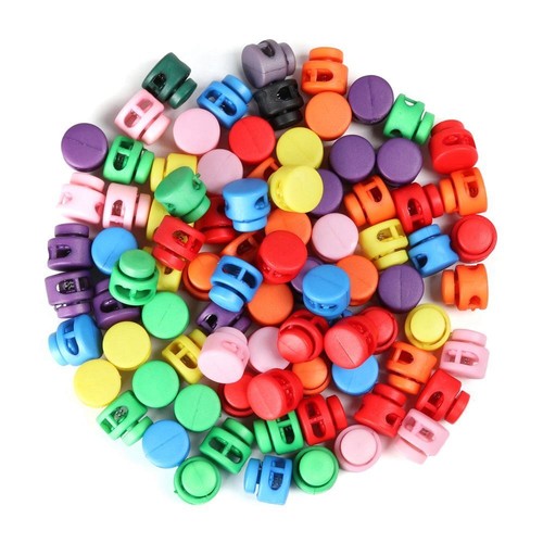Holes 6mm Hole Apparel Shoelace Plastic Stopper Toggle Clip Cord Lock Bean - Picture 10 of 21