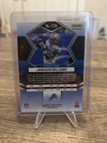 2022 Panini Mosaic Green Mosaic Prizm NFL Debutto Rookie RC Jameson Williams #278 - Foto 2 di 2