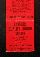 1940s Farmers Quality Liquor Stores 8 Locations Wolfschmidt's Vodka Phoenix AZ