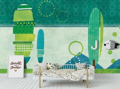 3D Green Tree ZHUA41081 Wallpaper Wall Murals Removable Self-adhesive Ann